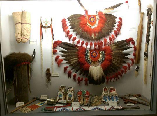 Moccasins and headdresses.