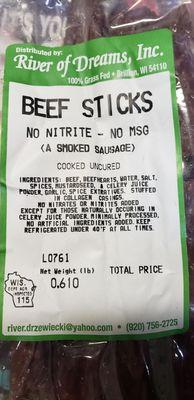 Grass feed beef sticks, first for me.