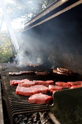 Hedgeapple Beef on the grill. It does not get any tastier than that!