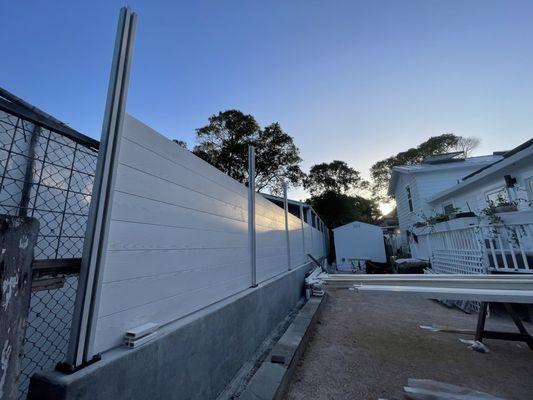 Before and During installation-Sunrise rear yard.