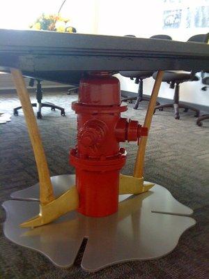 A decorative table leg Springfield Welding made for the local fire department