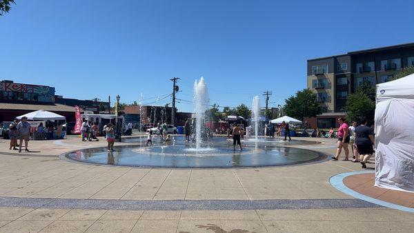 Kid's Zone and music in the town center plaza