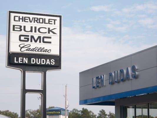 In Stevens Point, Len Dudas is your local source for GM brand cars.  We also have a service dept, parts dept, and body shop!