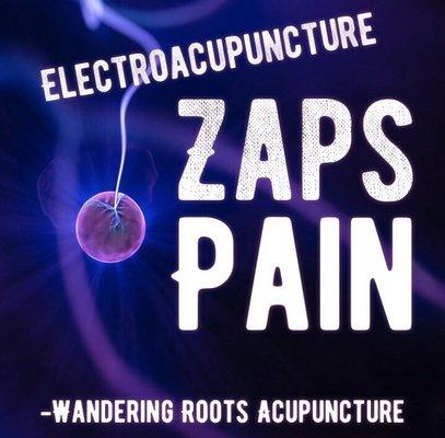 E-stim acupuncture helps relieve pain!