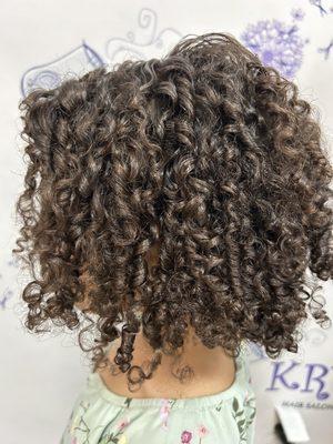 Styled curly hair