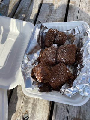 Fried cornbread, oh my larwd!! Sweet and tasty!!