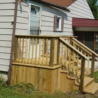 A replacement back porch