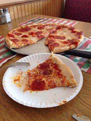 Pizza is excellent. Very authentic New York style pizza. Their daily lunch specials are huge portions and cheap.