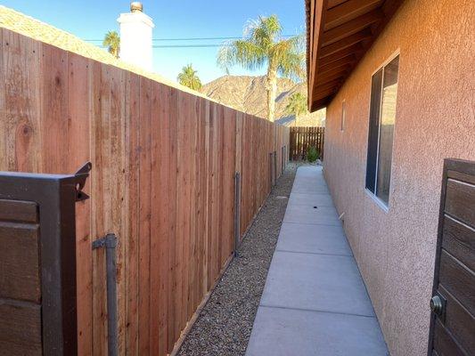 Red wood fence