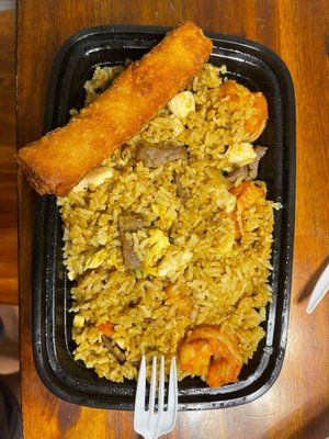 Sizzling Wok Special Fried Rice and Egg Roll