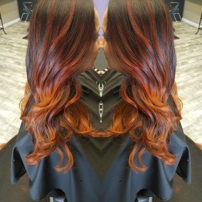 Red balayage