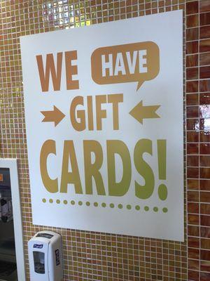 Apparently they have gift cards.