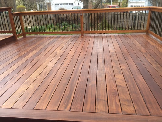 My beautiful ipe deck treated by Schwarz Decorating!