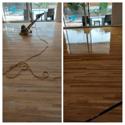 Hardwood floor Restoration  Before and After