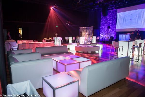 lounge furniture and LED pieces at Artis Naples for a bat mitzvah