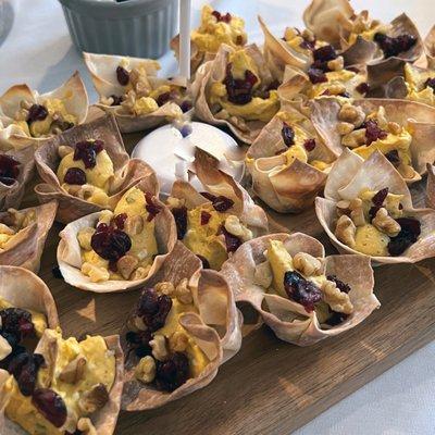 Appetizer:  Pumpkin Sage Wonton Cups