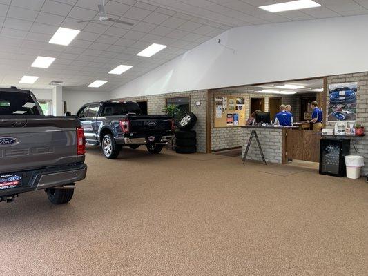 Interior of Abby Ford and our service desk