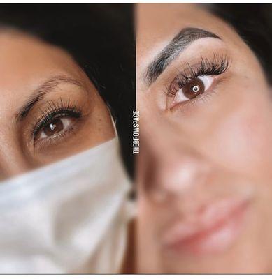 Before & After microblading correction/cover-up service. 
*Prior brow work on the left was NOT completed by The Brow Space*