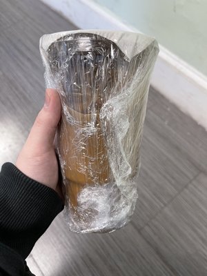 Wrapped up iced coffee to-go