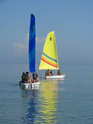 Sailing lessons at Glencoe beach.