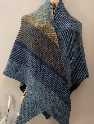 Simple Shape Shawl in 3 colors.