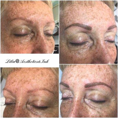 Permanent make up micro blading brows