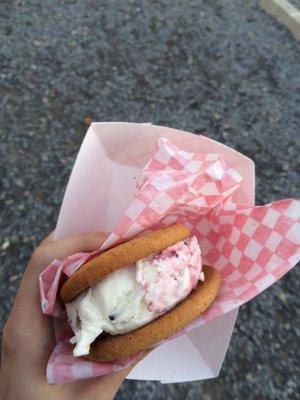 Cookie ice cream sandwich