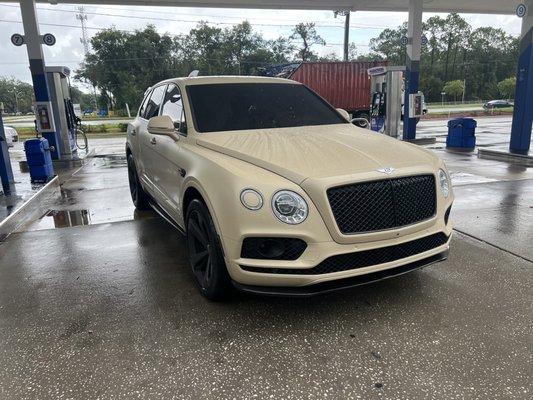 Wrapped 2020 Bentley in sahara, after front bumper replaced