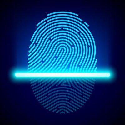 Fingerprint scan graphic image