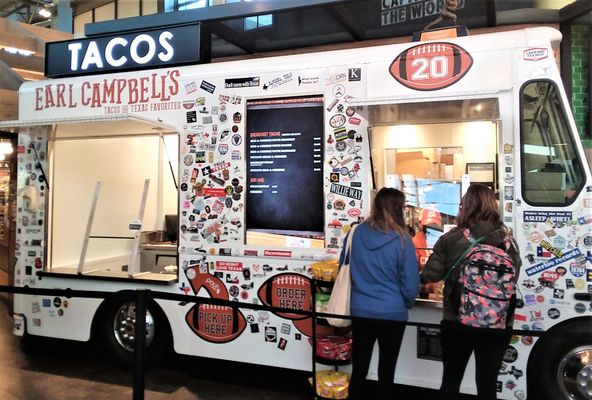 A food truck inside the airport? Gimmicky but kind of cool.