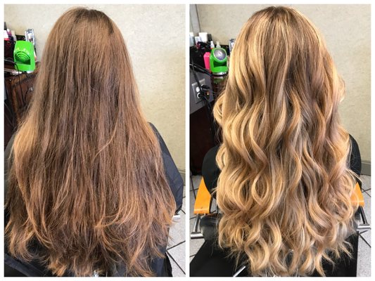 Blonde Balayage done by colorist Rebecca Martin.