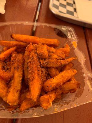 Salty sweet potato fries