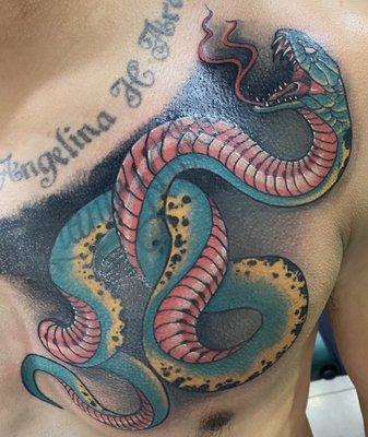 Tattoo, cover up snake