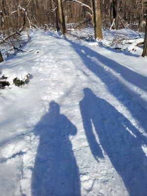 Our snowshoeing shadows!