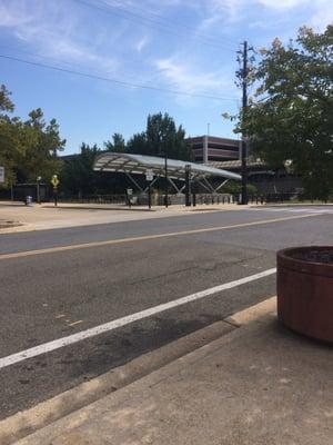 View of the CP station from the entrance of the post office.