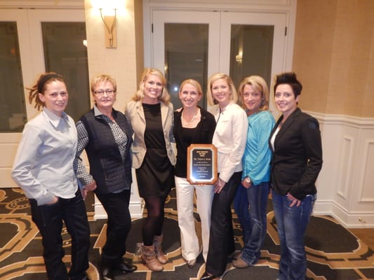 Dr. Kimes received the New Dentist of the Year Award-2015