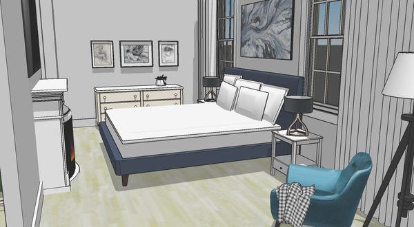 Master Bedroom. 
 Proposed Rendering