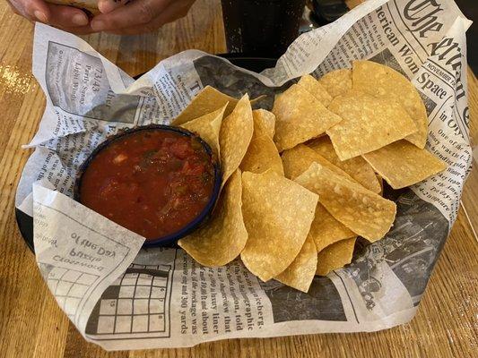 Complimentary Salsa and chips