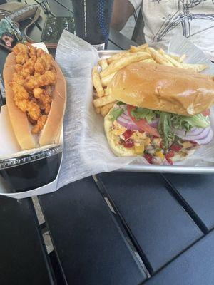 Left: clam roll  Right: Mahi sandwich