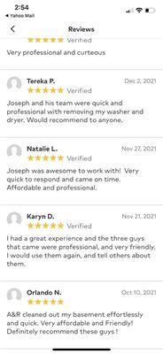 Just some of our reviews that our customers gave.