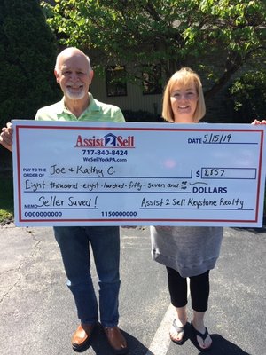 "Assist 2 Sell sold our house in 12 days and we saved $8,857 in commission."