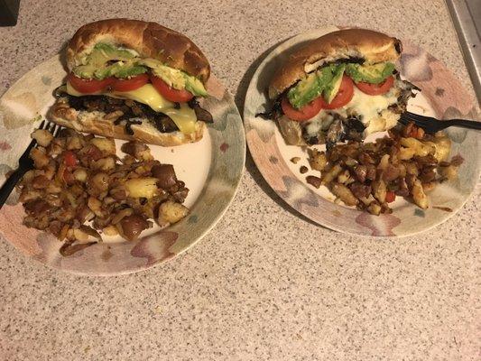 Wow vegan steak philly's with smashed red potatoes noting but amazing Vegan Meals and Vegan deals love it