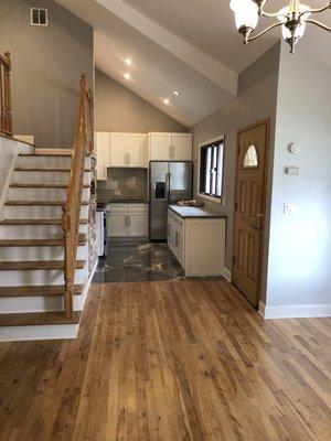 Renovated kitchen and refinished maple floor