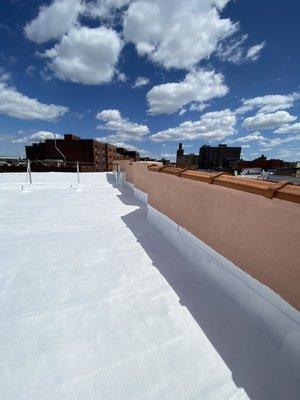 GACO LIQUID SILICONE APPLIED ON THIS RESIDENTIAL ROOF AND TERRACOAT APPLIED ON THE WALLS !!!!