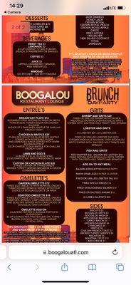 Brunch menu