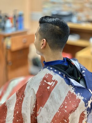 Tapered sides with longer comb over on top