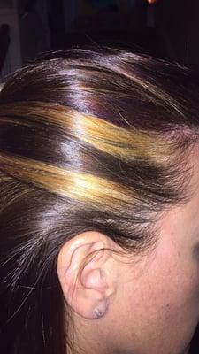 Yellow stripes. Who wants this in their hair??