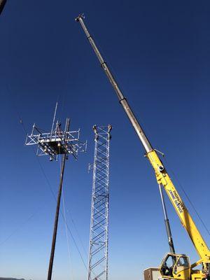 Tower erection.