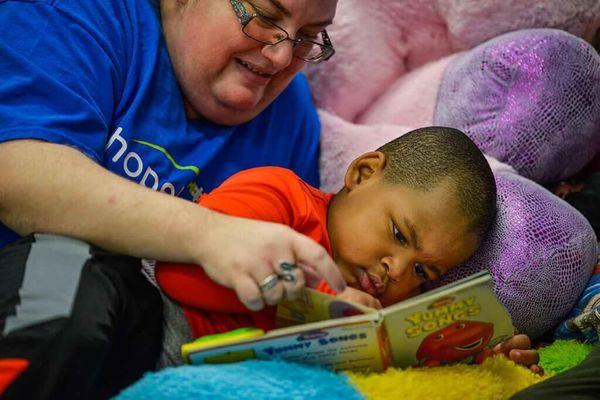 A kiddo with his RBT for ABA therapy.