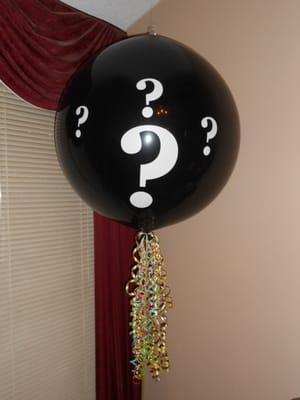 Jumbo balloon for a Baby Reveal Party. POP! for the gender reveal.